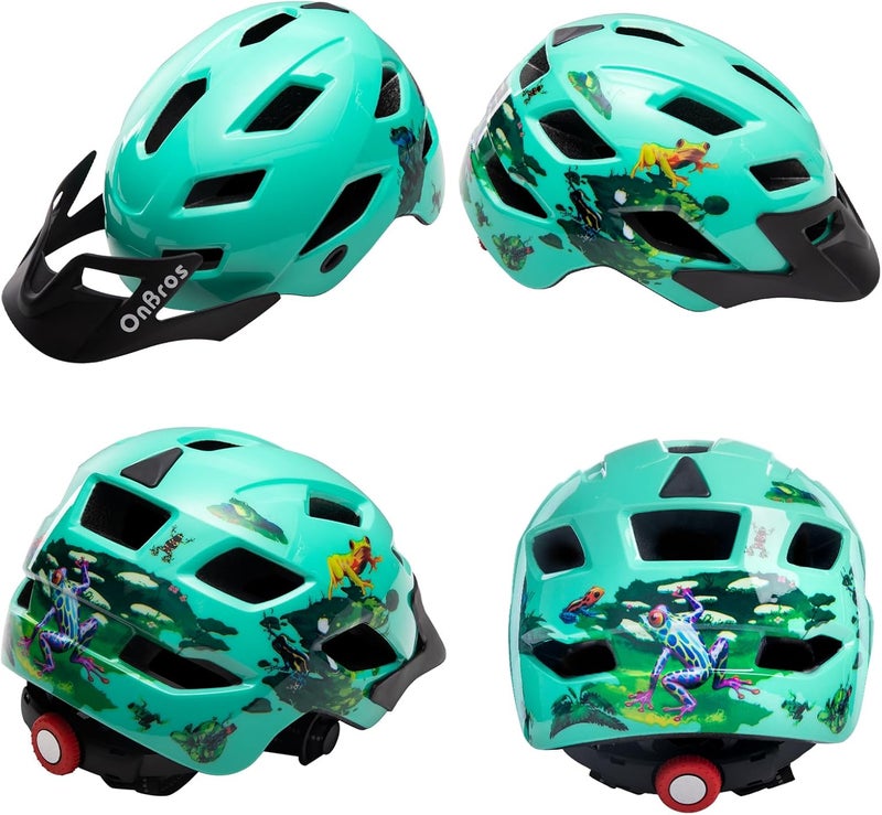 OnBros Kids Bike Helmet - Bike Helmets for 5-14 Boys or Girls with Visor, Children Bicycle Helmet for Skateboard Mountain Scooter Road Cycling, Lightweight and Adjustable 50-57CM - Image 2